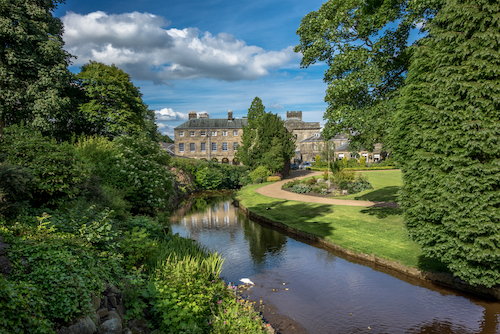 Buxton from the park gardens in The Peak District Buxton from the park gardens in The Peak District